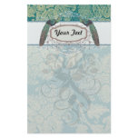faux lace teal and cream floral damask peacocks stationery