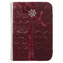 Faux Leather Ribbon,Bow & Rhinestone Kindle Case