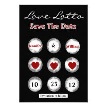 Faux Love Lotto Save the Date Announcement