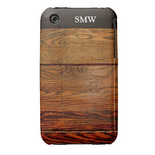 Faux Oiled Wood Plank Personalized Custom iPhone 3 Covers