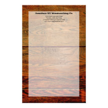 Faux Oiled Wood Plank Personalized Custom Customized Stationery