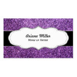 Faux Purple Glitter business cards