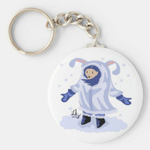 Faux Rabbit Coat Keychain
