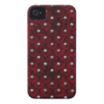 Faux Red Studded Leather Texture iPhone 4 Case-Mate Case