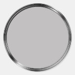 Faux Silver Flat Frame Envelope Seal Round Stickers