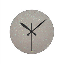 Faux Sparkles & Glitter - cream girly girls clock