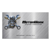 Faux Stainless Steel Motorcycle Business Card