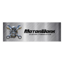 Faux Stainless Steel Motorcycle Business Card