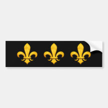Faux Stone Gold Fleur de lis Bumper Stickers