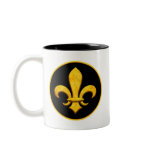 Faux Stone Gold Fleur de lis Coffee Mugs