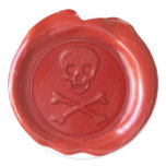 Faux Wax Seal - Red Skull & Crossbones -