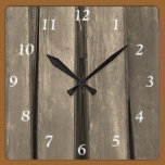 Faux Weathered Barn Wood Square Clock wall clocks
