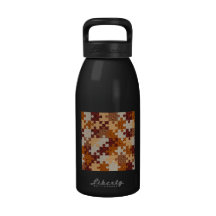 Faux wood jigsaw puzzle reusable water bottle