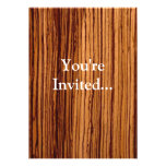 Faux Zebrawood Woodgrain Executive Custom Invite