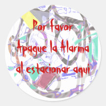 Faveur estacionar de por d'agui d'Al d'Alarma de L Autocollants