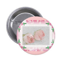Faveur rose de mariage de bouton… badge avec épingle