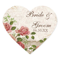 Favour Gift Stickers or Seals, Trellis Rose Vintag