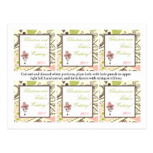 Favour Tags Spring Pink/Green Floral Post Card