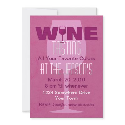 Favourite Colour Is Wine Tasting Invitation by pinkinkart
