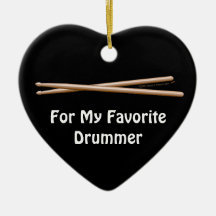 Favourite Drummer Drumsticks Customizable Ornament