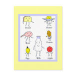 Favourite Foods Retro Blank Art Postcard