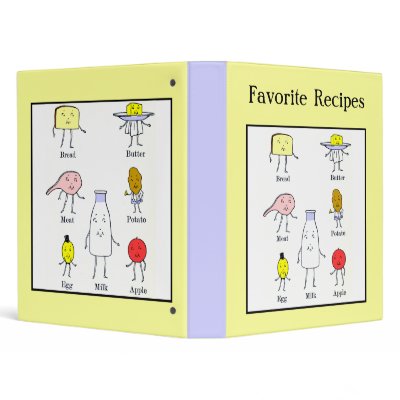 Favourite Foods Vintage Art Custom Recipe Binder by momsretro