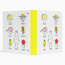 Favourite Foods Vintage Kitchen Art Vinyl Binder