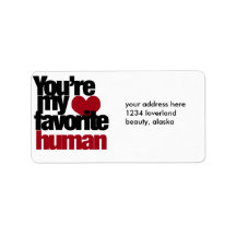 Favourite Human Love Address Label