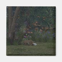 Fawn and Rabbit Magnet