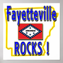 Fayetteville Rocks ! (blue) Posters