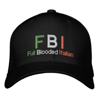 FBI Full Blooded Italian Black Baseball Cap by malibuitalian