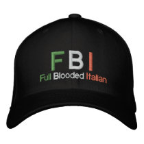 FBI Full Blooded Italian Black Baseball Cap