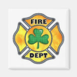 FD Shamrock White Fridge Magnets