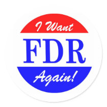 FDR - America's Greatest President Tribute Round Stickers