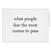 Fear Comes To Pass Greeting Cards