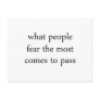Fear Comes To Pass Post Cards