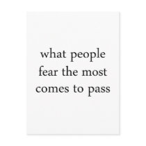 Fear Comes To Pass Postcards