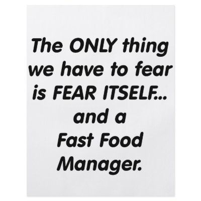 Fear Fast Food Manager Flyer Design by Fear_Itself
