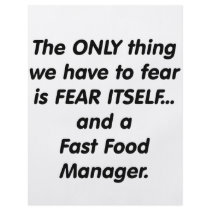 Fear Fast Food Manager Flyer Design