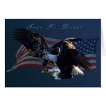 "Fear No More!" Eagle/US Flag Gift Greeting Card