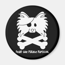 Fear the Pirate Papillon Refrigerator Magnets
