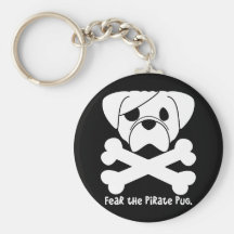 Fear the Pirate Pug Keychain