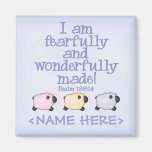 Fearfully and Wonderfully Made - Blue Refrigerator Magnet