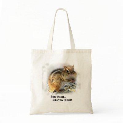 Feasting Chipmunk Canvas Bags by Bebops