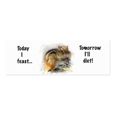 Feasting Chipmunk Bookmark Business Card Templates by Bebops