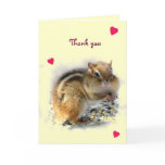 Feasting Chipmunk Thank You Greeting Card