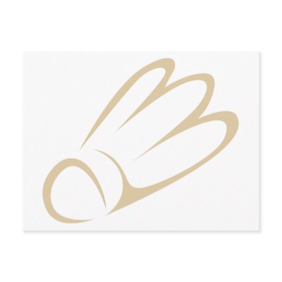 Feather Shuttlecock Icon for Badminton Post Cards by graphicdesigner