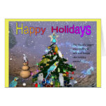Feathered Family Holiday Greetings Greeting Cards