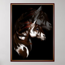 Feathered Paint Horse shadowed Poster
