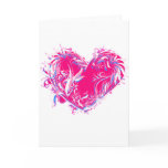 Feathery Fuschia Heart Cards